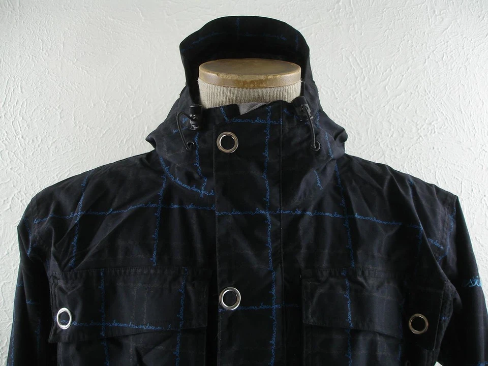 Chaqueta Para Hombre Sessions Hampton Recco Esquí Snowboard Negra Impermeable Parka Capucha Foto 4 de 4