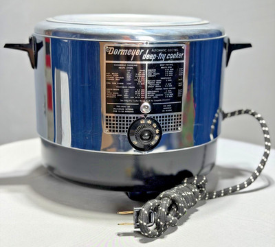 Vintage Dormeyer Automatic Electric Deep Fry Cooker OF-CH w Basket Books