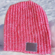 Love Your Melon White Speckled Beanie Winter Knit Slough Hat H7 