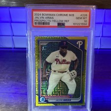 2024 Bowman Chrome - Prospects Jalvin Arias #BCP-226 Yellow Refractor /75 (RC)