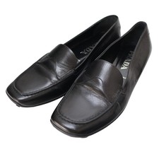 PRADA Leather Driving Shoes Loafers Size 38 Black S2601-k049