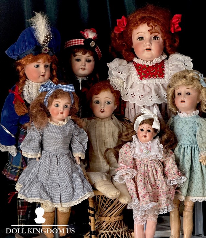 Lot Of 7 Antique German Kestner, Marseille, Shoenau Dolls For Project/Repair