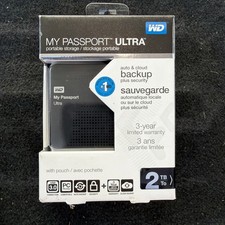 WD MY PASSPORT ULTRA 2TB  Backup Storage - Black- WDBMWV0020BBK-NESN With Pouch