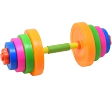 Kiddie Play Kids Weight Set Barbell & Dumbbells | Exercise Equipment for