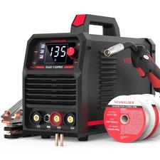 135a Mig Welder, 110v Flux Core Gasless Mig/lift Tig/stick 3-in-1 | Clear