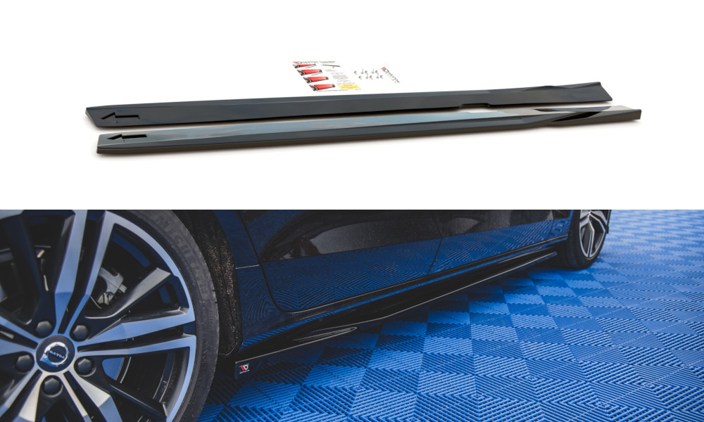 Rajouts de bas de caisse Volvo S60 V60 R-Design Mk3 noir Maxton V1