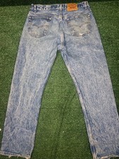 Levi's 501XX 80s 36x30 Vintage Made in USA Acid Wash Button Fly Straight Leg