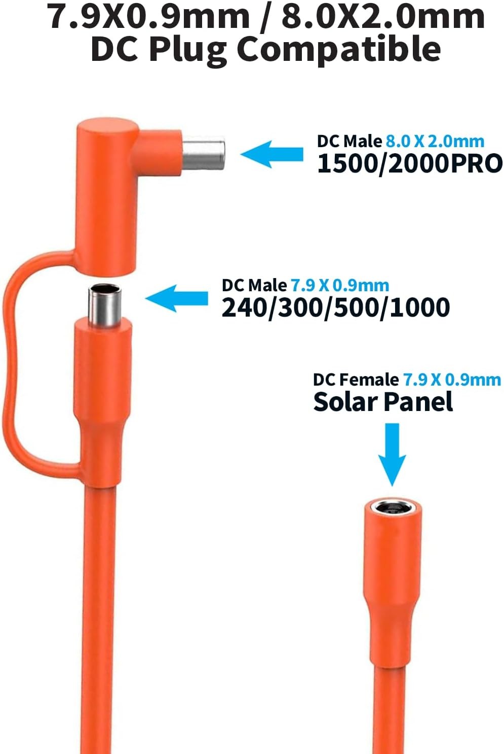 Tonton 30FT 9M 8mm Extension Cable 14AWG for Solar Generators, DC7909 