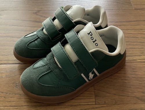 Polo Ralph Lauren Toddler Kid’s HERITAGE COURT III T-TOE EZ Sneakers Green Sz 10