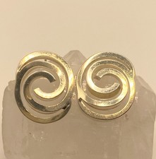 Unique Sterling Silver 925 SPIRAL Swirl Post Pierced Earrings