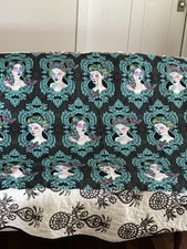 1 Yard Tula Pink De La Luna Sprit Aqua ZOMBIE CAMEO Lady Cotton Quilt Fabric OOP