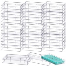 Wenqik 60 Pcs Clear Plastic Audio Cassette Tape Cases Storage Organizer