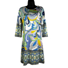 JEAN PIERRE KLIFA Paris Daphne Womens Sz XS Shift Dress Tropical Paisley Floral
