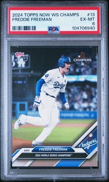 FREDDIE FREEMAN * PSA * 2024 TOPPS NOW * JUEGO DODGERS WS CHAMPS * TARJETA #WS-13 Foto 3 de 4