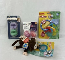 Lot Of 4 Baby Philips Pacifier Snoozies Sterilizer Case Teether Nuby Icy Bite