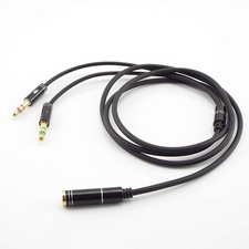 3.5mm 1 Female to 2 Male Audio Aux Extension Y Splitter Cable Microphone Headset