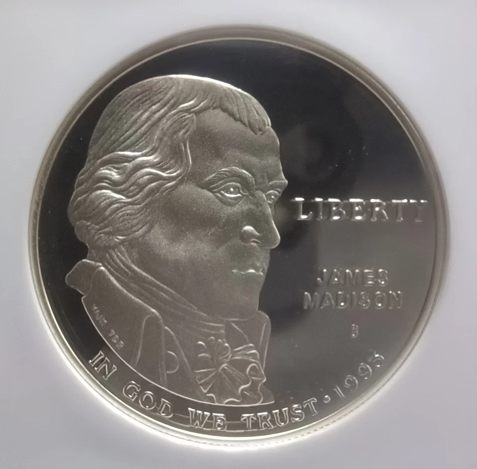 1993-S PF69UCAM MADISON COMMEMORATIVE SILVER DOLLAR. FLAWLESS. Video SL0182 - Image 3 of 4