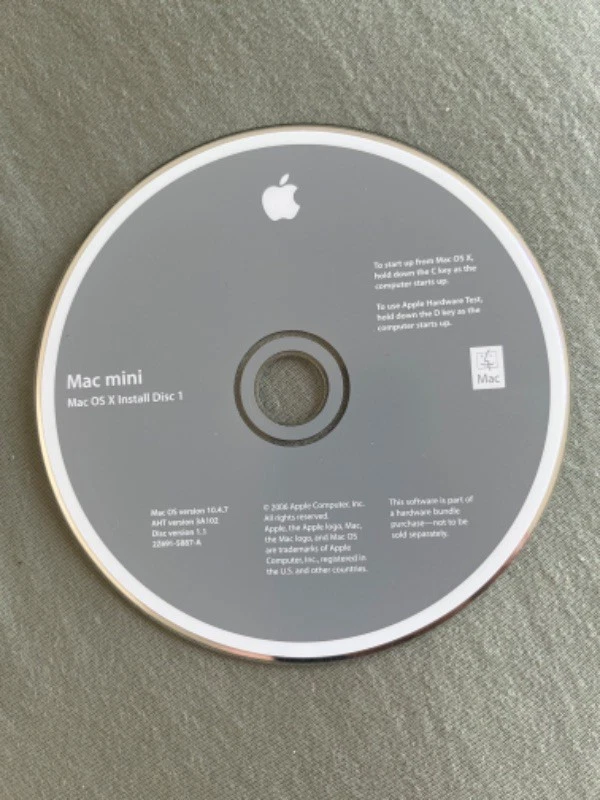 Apple Mac OS X 10.4.7 Install Disc 1 Betriebssystem für Mac mini - Bild 2 von 3