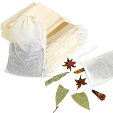 Spice Bags for Cooking, 30PCS Muslin Drawstring Soap 3x4 Inch, White