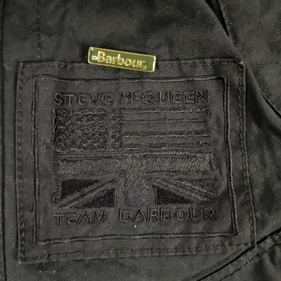 Jaqueta Barbour International masculina grande encerada Steve McQueen com cinto MWX0798NY92 - Imagem 3 de 4