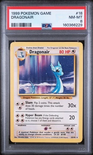 Pokemon Dragonair 18/102 Base Set *PSA 8* Freshly Graded Card