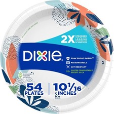 Large Disposable Paper Plates 10 Inch 54 Count Microwave Safe Soak Proof Cut