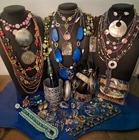 57 Pc Vtg-Now Boho Color Estate Costume Jewelry Wear/Resell/Craft 3# LT58
