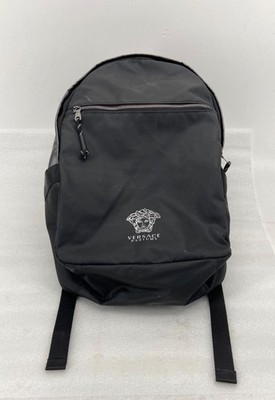 Versace Parfums black nylon sport backpack with a silver Medusa logo (N05262005)