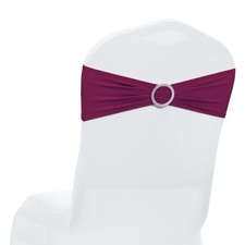 MDS Pack 100 Spandex Chair Sashes Wedding Party Event Eggplant