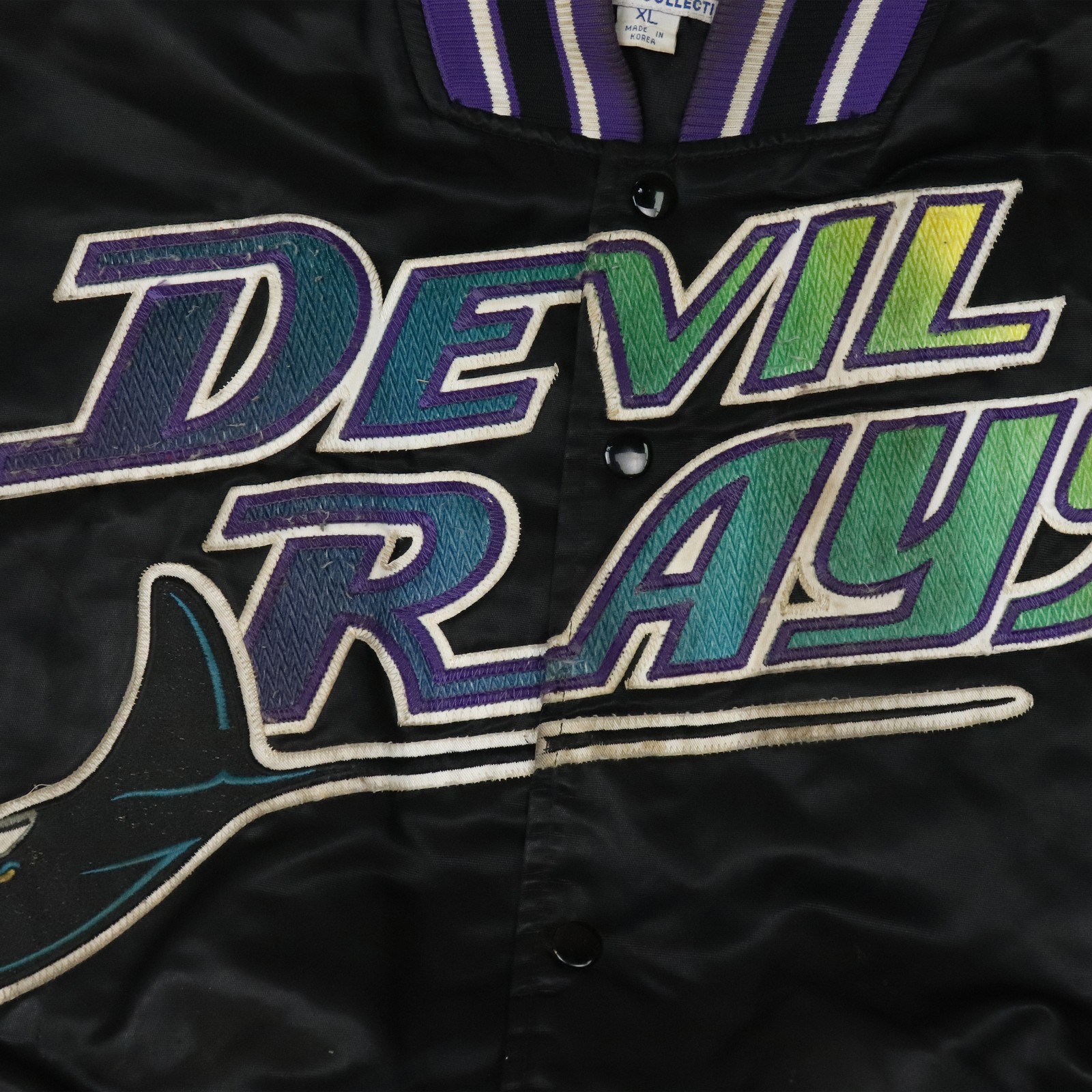 Vintage Starter Devil Rays Embroidered Satin Bomb… - image 2