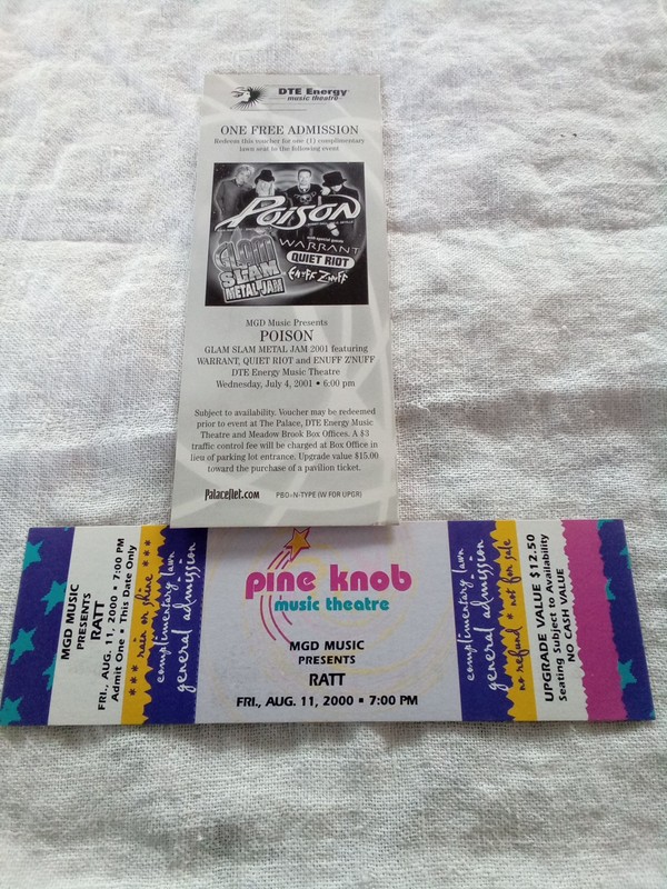 Poison Warrant Quiet Riot Enuff Znuff Unused Concert Ticket  Ratt Unused Ticket