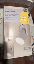 Dunelm Cameron Graphite X 3 Light Ceiling Fitting Grey New