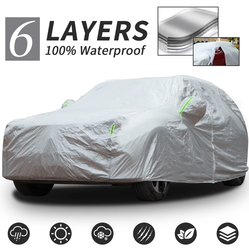 Cubierta completa para auto Dodge Magnum exterior agua lluvia sol UV nieve a prueba de cremallera Foto 3 de 4