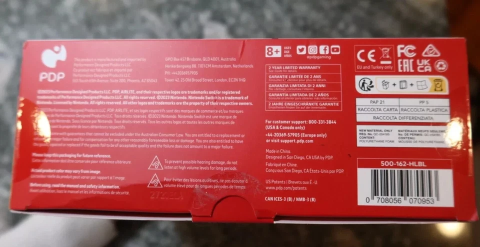 Zelda/Hyrule Blue PDP - AIRLITE Wired Gaming Headset For Nintendo Switch NEW - Image 3 of 4