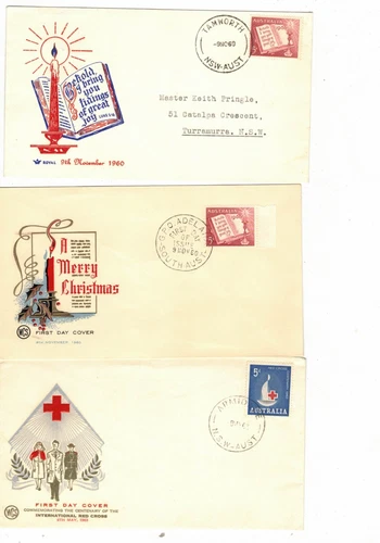 Australia 1960/63 Group of FDCs,cds ARMIDALE, TAMWORTH etc           (3 Covers)