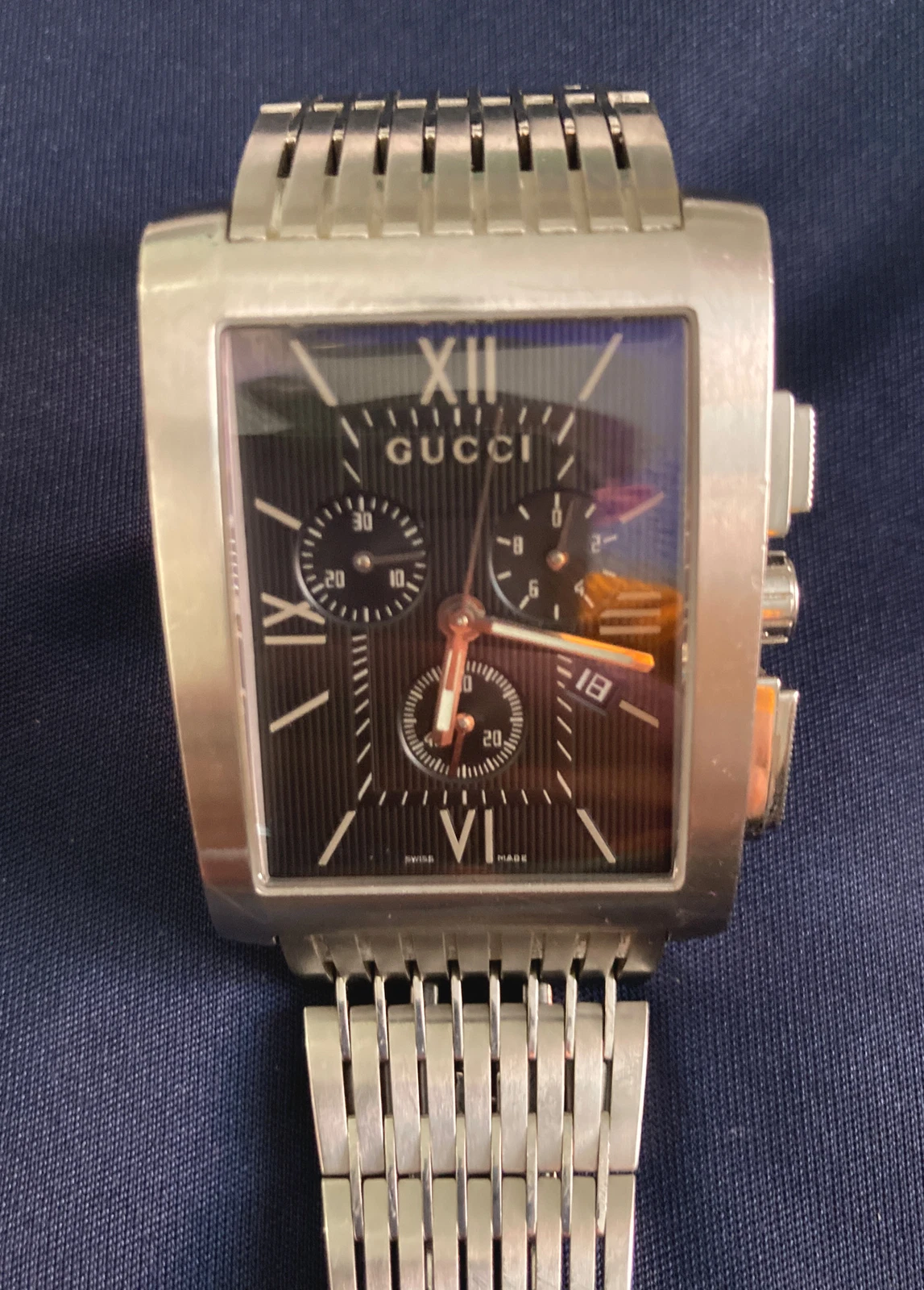 gucci chronograph stainless steel mens watch