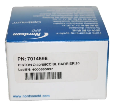 NORDSON EFD 7014598 SYRINGE BARREL PISTON 30/55 CC BLUE SEALED 20PCS NEW IN BOX