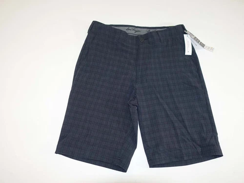 Ben Hogan Men's Golf Shorts Size 30 NWT Dark Gray Check UPF 50 Stretch Waistband