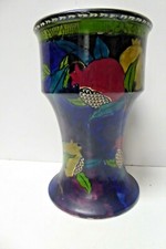 ANTIQUE NOUVEAU MAJOLICA LUSTRE POTTERY VASE S.HANCOCK RUBENS WARE POMEGRANATE