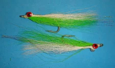 FLY FISHING FLIES - Chart/White CLOUSER DEEP MINNOW size #2/0 (12 Pcs.)