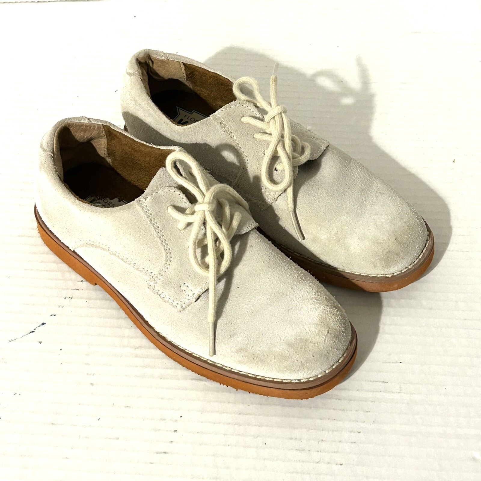 SAOLA Scarpe eleganti Oxford Derby bianche Florsheim Kearny Jr bambino taglia 2 M suola rossa