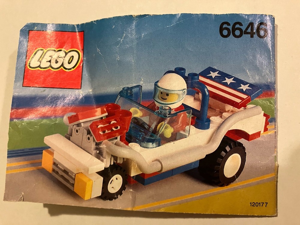 Lego #6646 Patriot Race Car Near Complete Set Plus Spare Parts