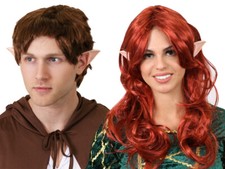 MYTHICAL MAN WOMAN WIG AND EARS MIDDLE EARTH COSTUME WORLD BOOK DAY FANCY DRESS