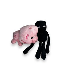 Cute Minecraft Enderman and Pink Ghast Plush Dolls - Perfect Collectibles