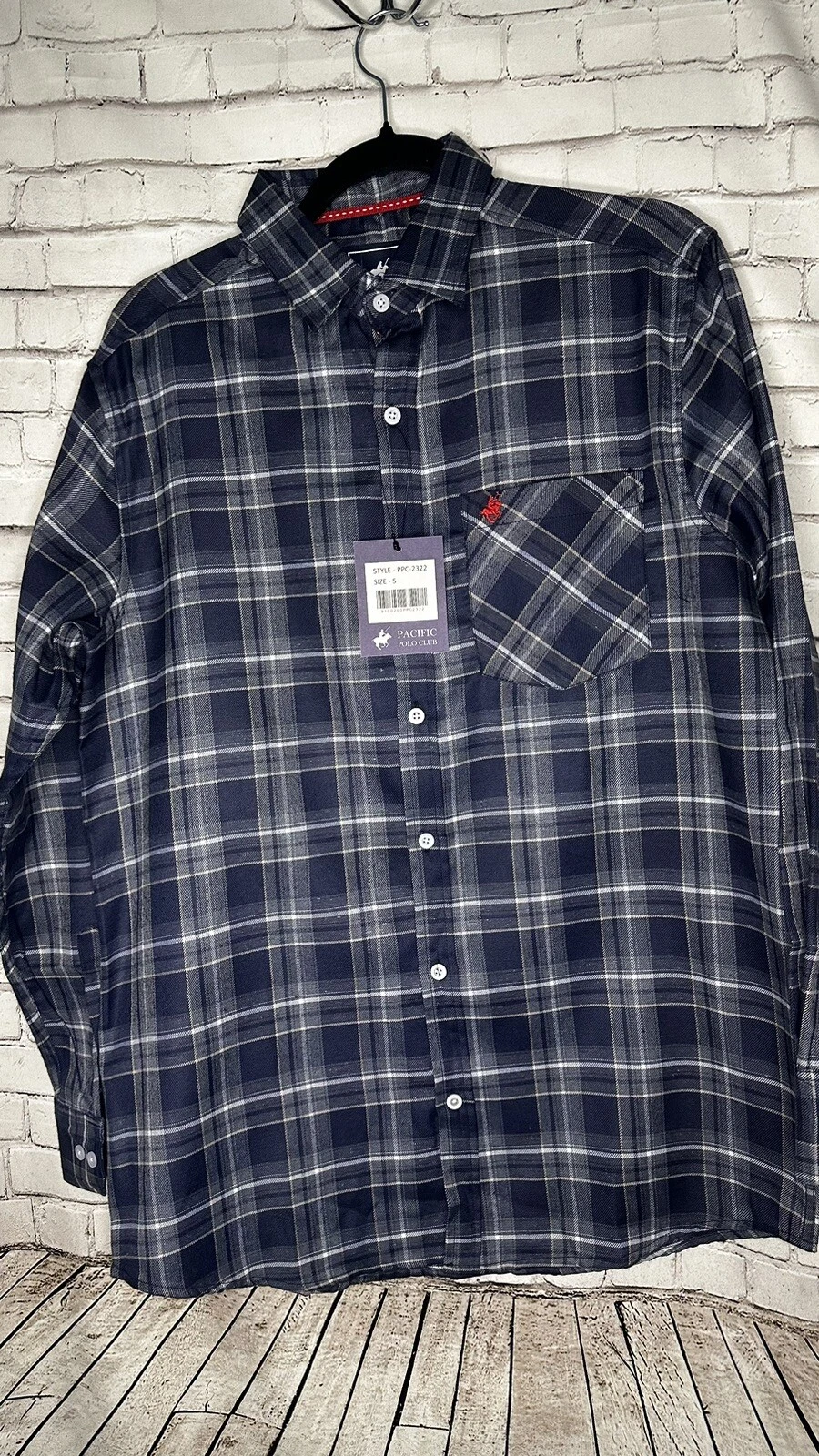 Pacific Polo Club Shirt Mens Size S Long Sleeve Button Up (D3)