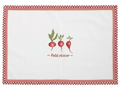 Clayre & Eef Tischset Platzset 48 x 33 cm Baumwolle Petit Plaisir Radieschen