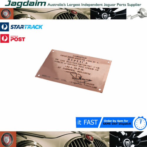 New Jaguar XK120 132 MPH Dashboard Plaque ID0023