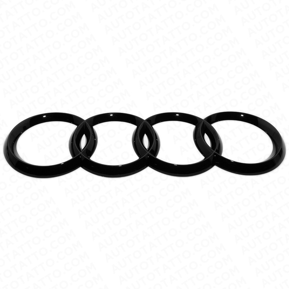 Q8 SQ8 RSQ8 Sport Liftgate Audi Ring Nameplate Emblem Logo Badge Gloss Black