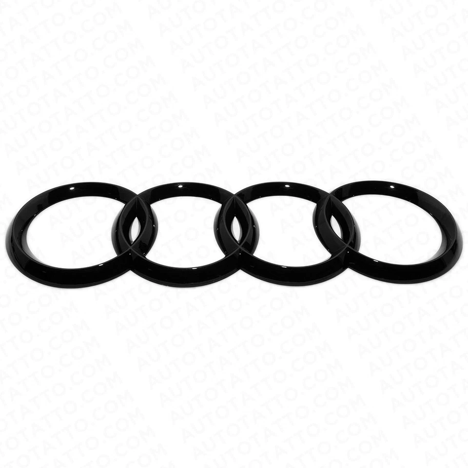 Q8 SQ8 RSQ8 Sport Liftgate Audi Ring Nameplate Emblem Logo Badge Gloss Black - Image 4 of 4