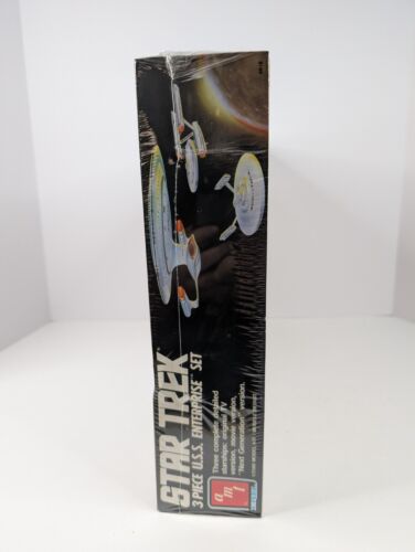 1988 STAR TREK 3 PIECE U.S.S. ENTERPRISE SET AMT Model Kit SEALED MIB - Picture 2 of 6